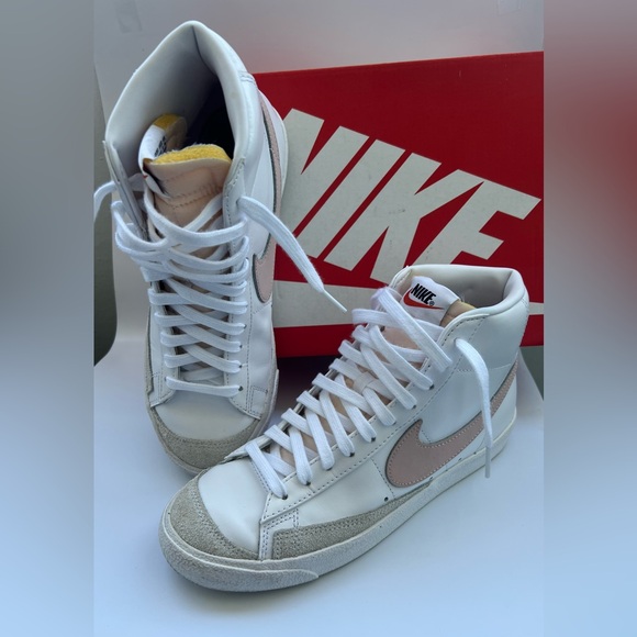 Nike White and Light Pink High-Tops - Picture 1 of 5